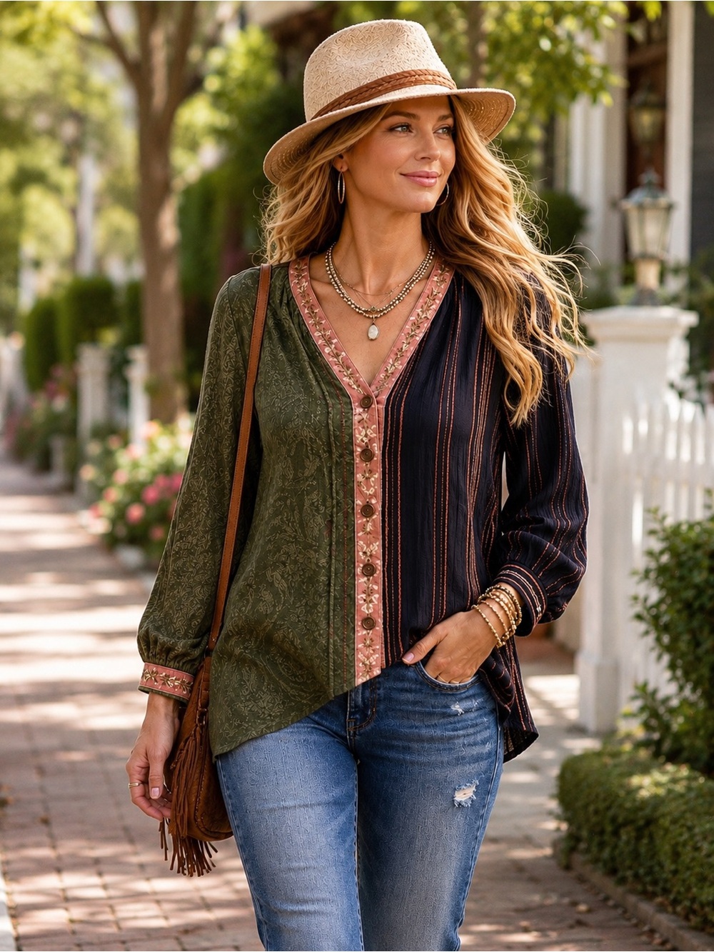 VTG Sacred Threads, Oversized Boho Buffon-Up Blouse, Such a COOL Design, Size S - Picture 8 of 8